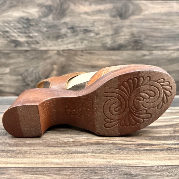 NIB BOC Born Natasha II 9M Closed Toe Ankle Strap Mary Jane Clogs Orange Plaid - Picture 8 of 11